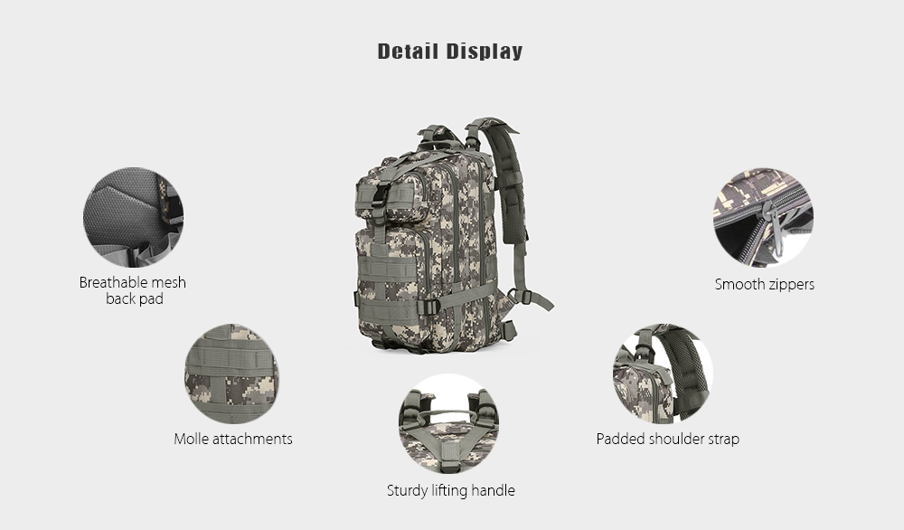 3P Military 30L Backpack Sports Bag for Camping Traveling Hiking Trekking