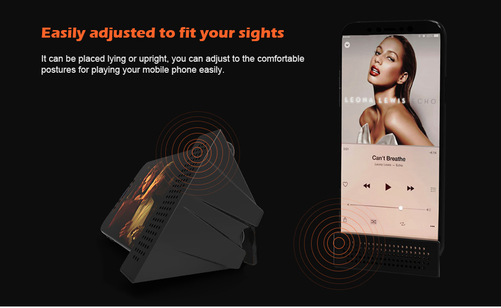 Creative Sound Amplifier Support Smartphone Phone Stent with 6 - 10mm Thickness