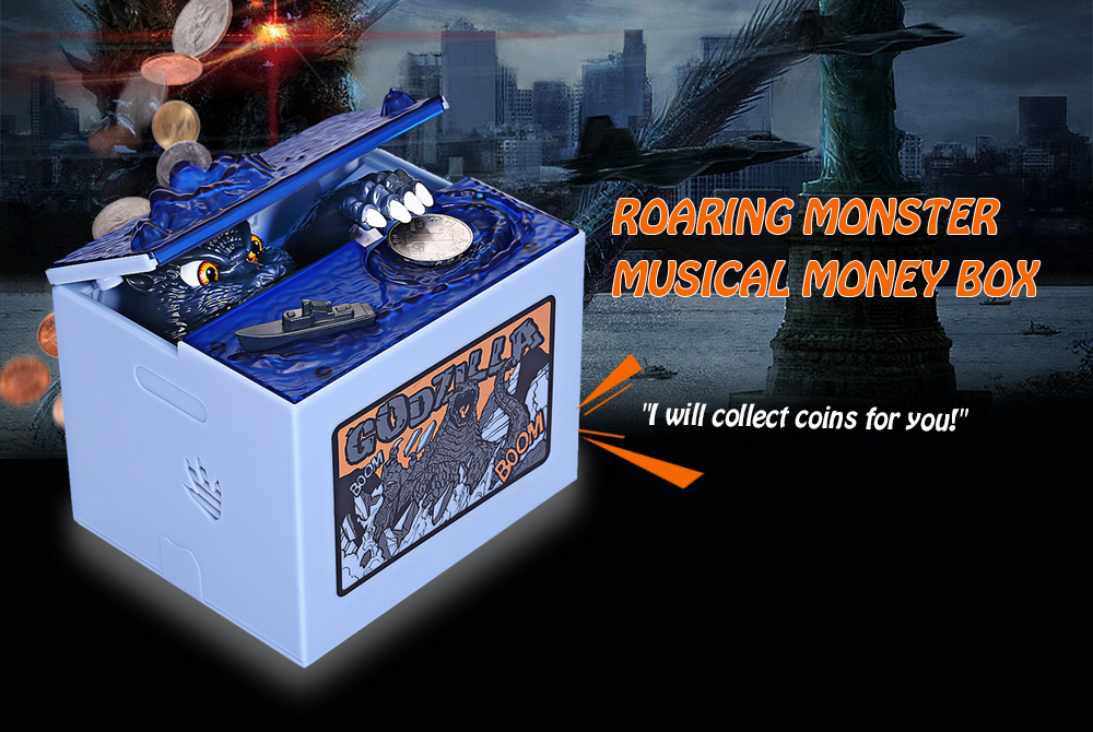 Musical Monster Moving Electronic Coin Money Piggy Bank Box