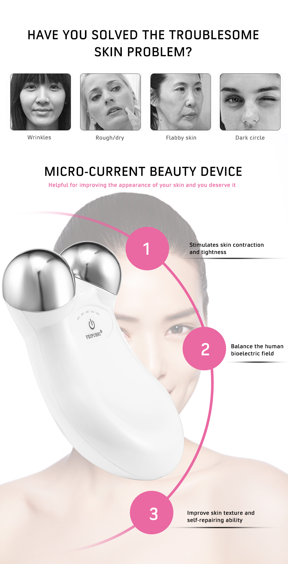 FEIPUSHI Multifunctional Household Skin Tightening Face Lifting Beauty Device