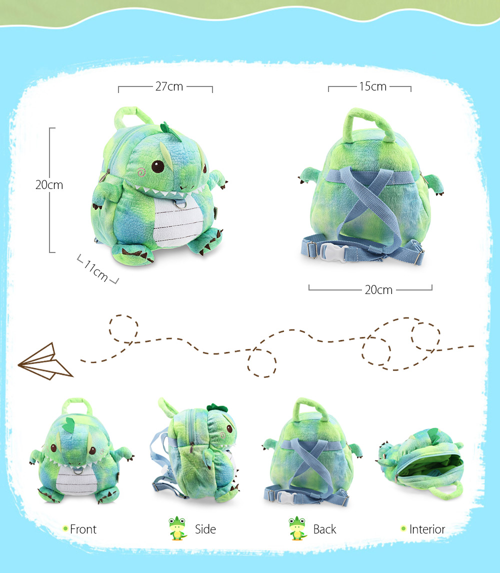 Dinosaur Shape Lost Prevention Schoolbag for Kids