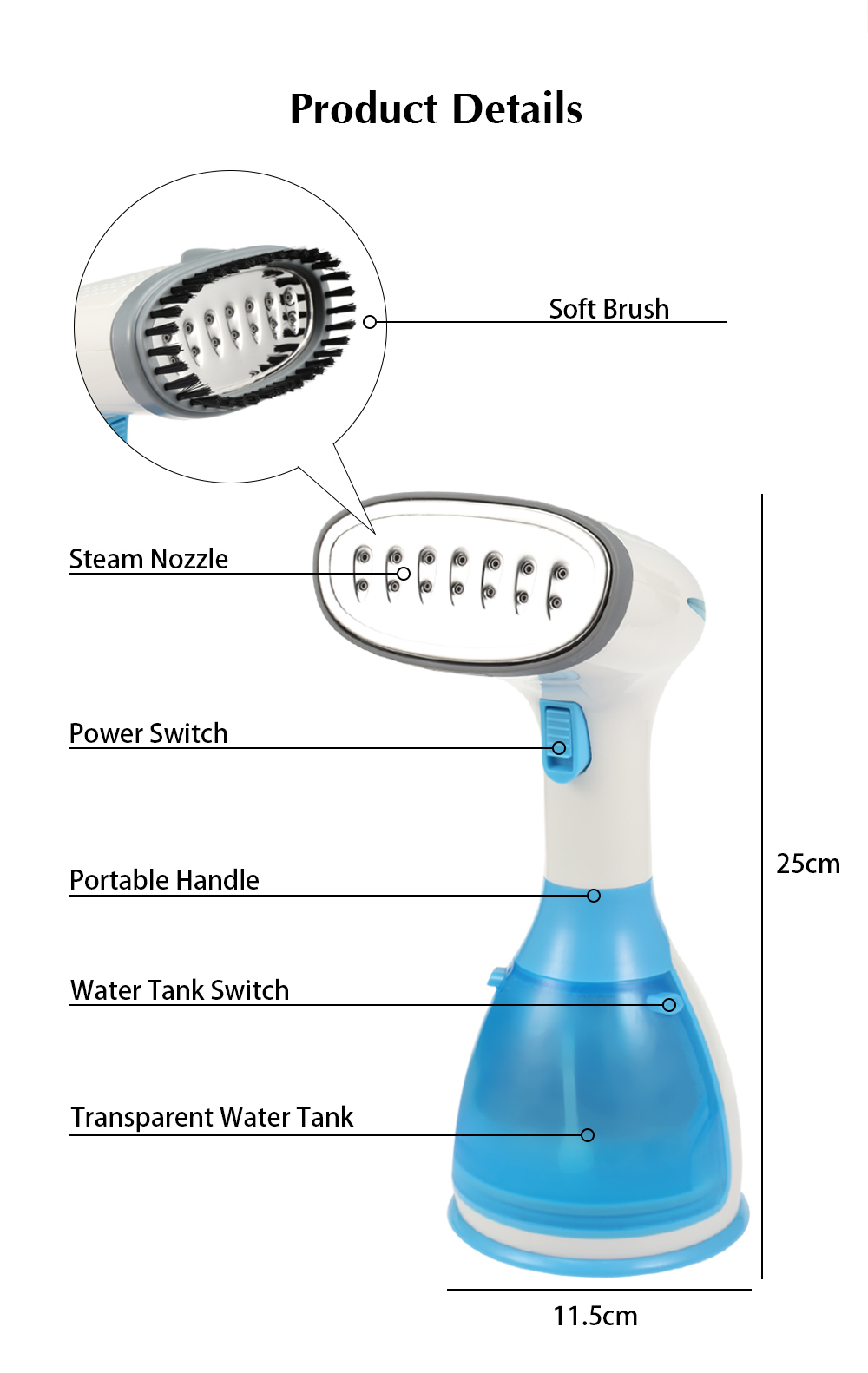 Handheld Electric Mini Steam Hanging Ironing Machine Facial Humidifier