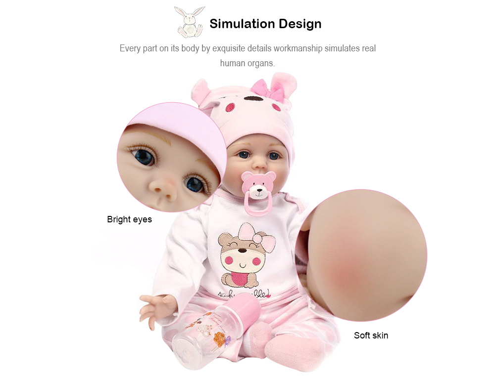 NPK Simulated Cute Soft Touch Lifelike Silicone Baby Girl Reborn Toy