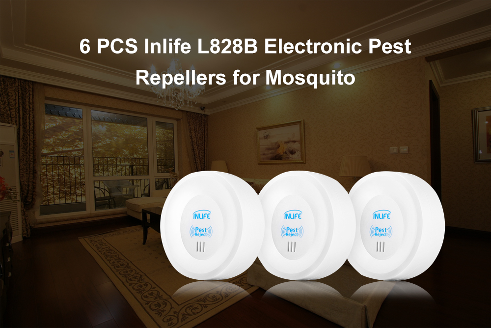 6PCS Inlife L828B Ultrasonic Pest Repellers for Mosquito / Rat / Cockroach