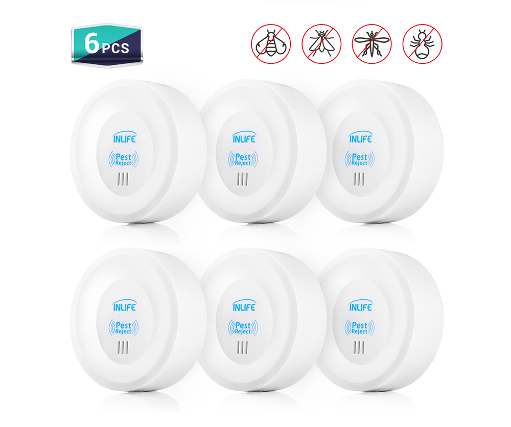 6PCS Inlife L828B Ultrasonic Pest Repellers for Mosquito / Rat / Cockroach