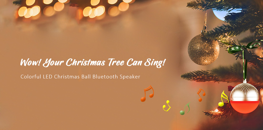 Portable Colorful LED Christmas Ball Bluetooth Speaker 