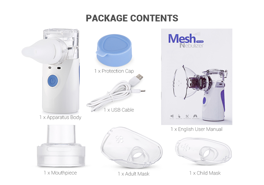 YM - 252 Ultrasonic Portable Nebulizer for Adults and Children