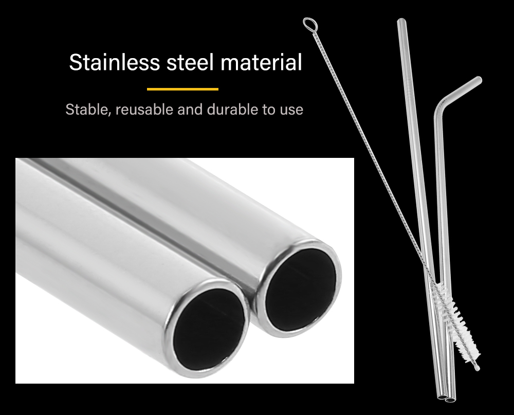 Stainless Steel Drinking Straw with Cleaning Brush