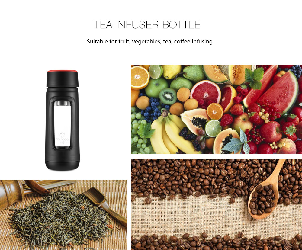 320ml Tea Infuser Borosilicate Glass Water Bottle for Business Use