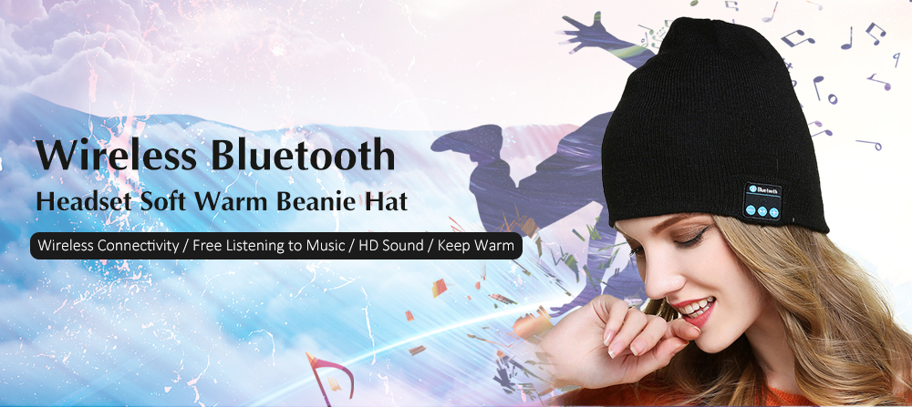 Wireless Headset Smart Cap Bluetooth Soft Warm Beanie Hat Headphone Speaker Mic