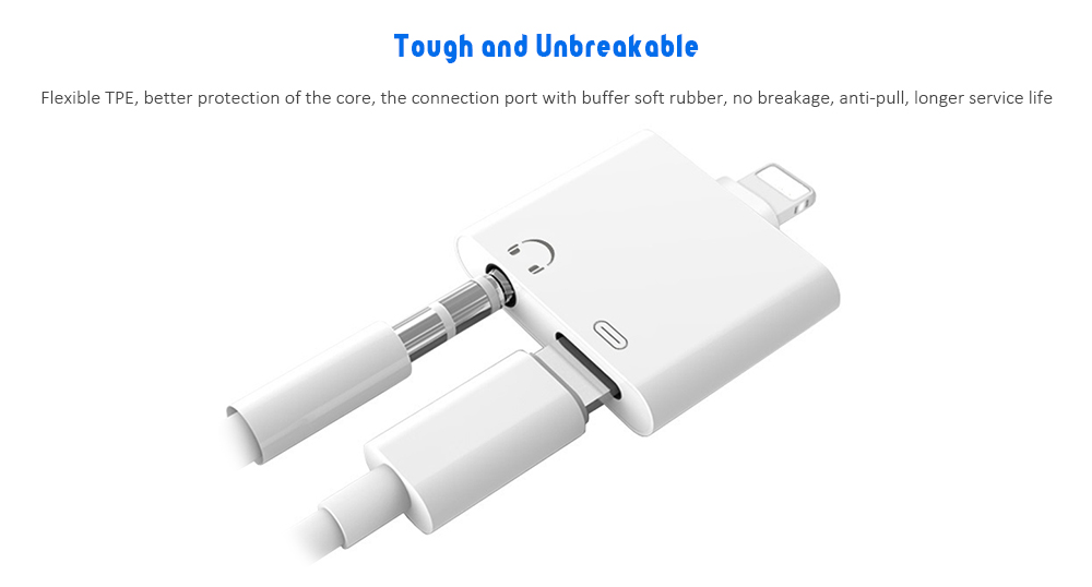 2 in 1 Headphone Audio Jack Charger Adapter for iPhone X / 8 / 8 Plus