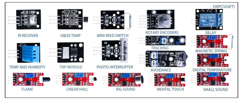 37 in 1 Sensor Modules Kit with Tutorial for Arduino MEGA Nano Raspberry Pi