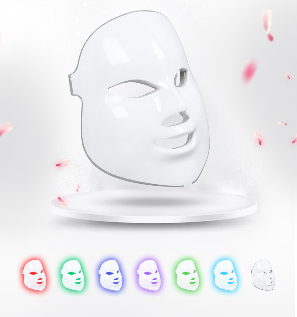 Beauty Photon 7 Colors LED Light Facial Mask Skin Care Rejuvenation Wrinkle Acne Removal Face Spa