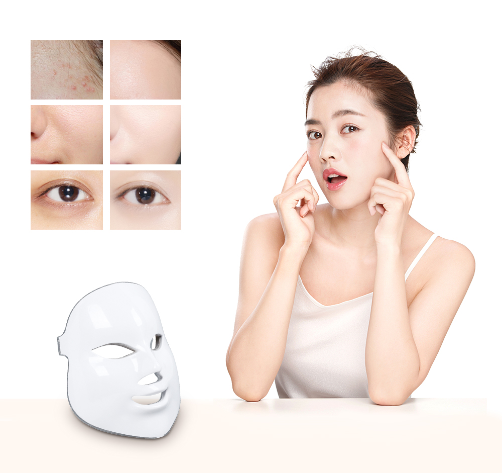 Beauty Photon 7 Colors LED Light Facial Mask Skin Care Rejuvenation Wrinkle Acne Removal Face Spa