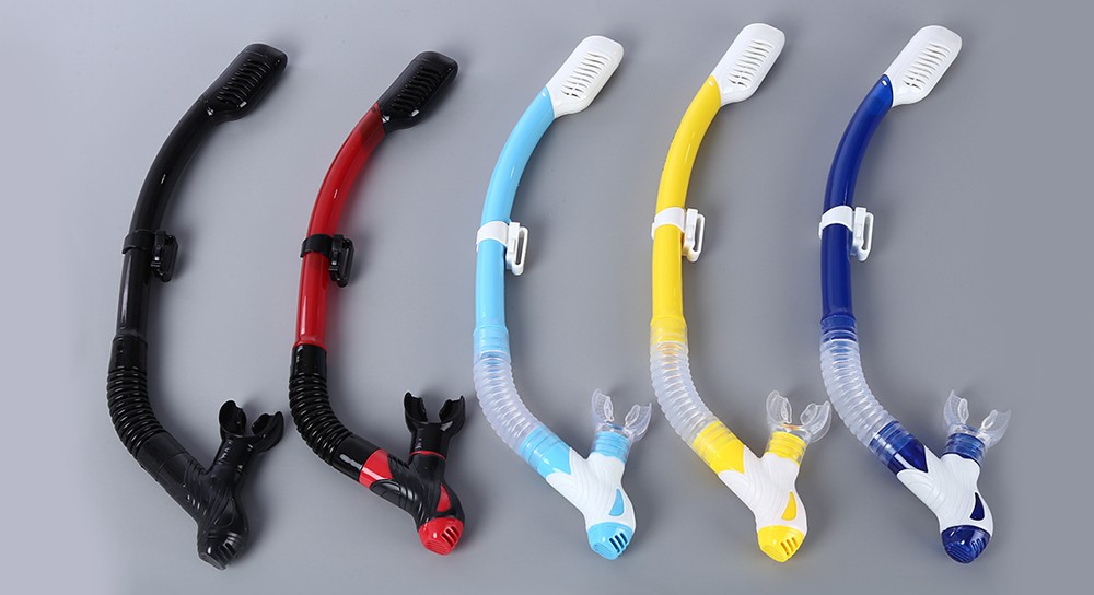 WHALE Snorkeling Scuba Diving Swimming Dry Snorkel with Silicone Mouthpiece Purge Valve