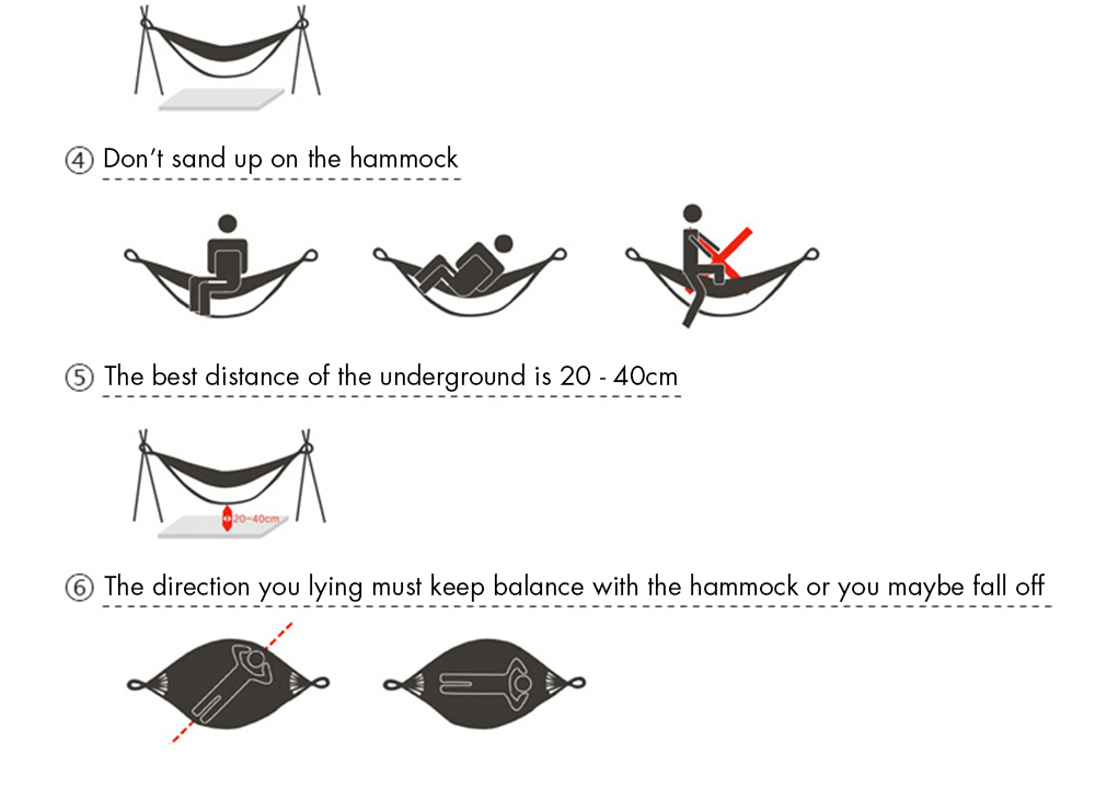 2 Person Hammock Assorted Color Portable Parachute Nylon Fabric for Indoor Outdoor Use