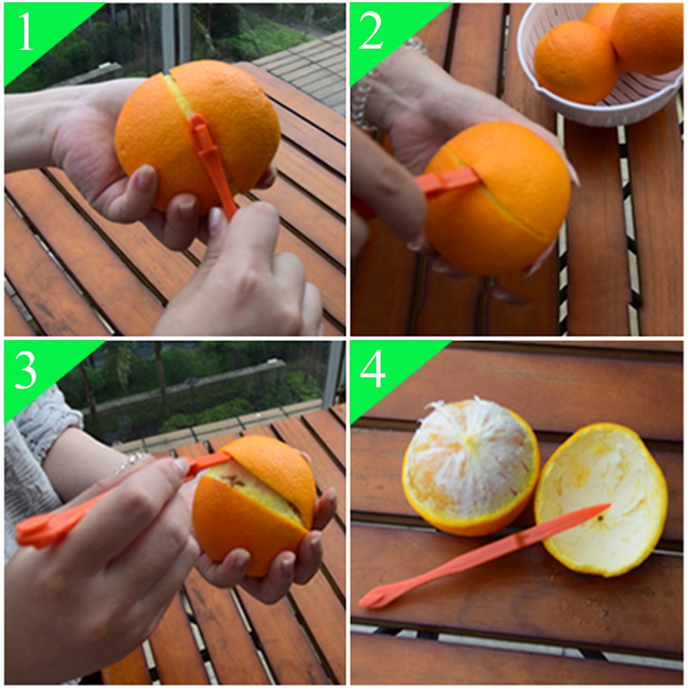 2 Pcs Creative Long Section Orange Peeler Citrus Slicer Skin Remover
