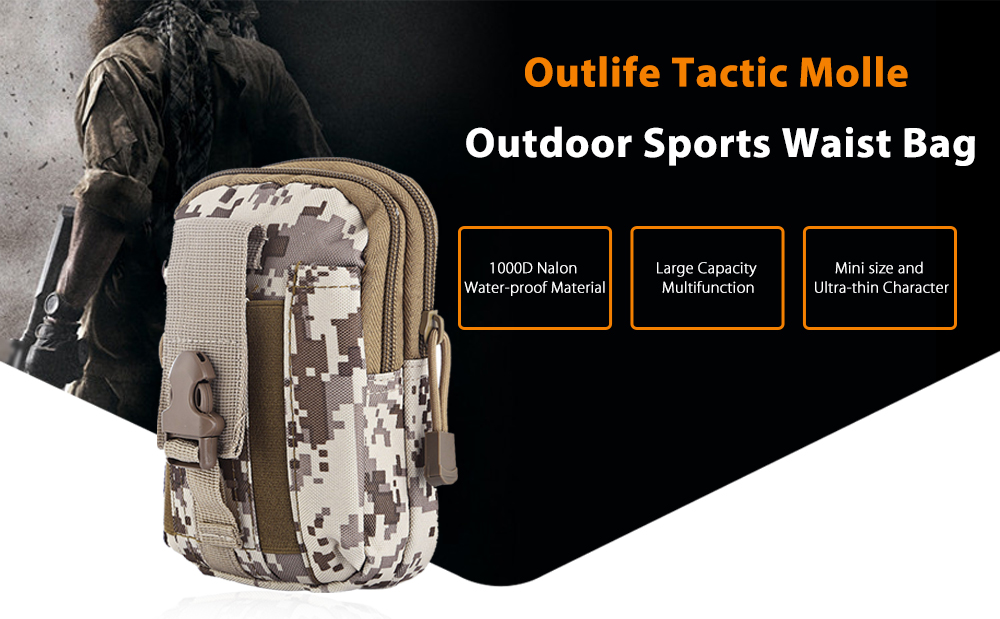 Outlife Tactic Molle Multifunction Waterproof Outdoor Sports Waist Bag