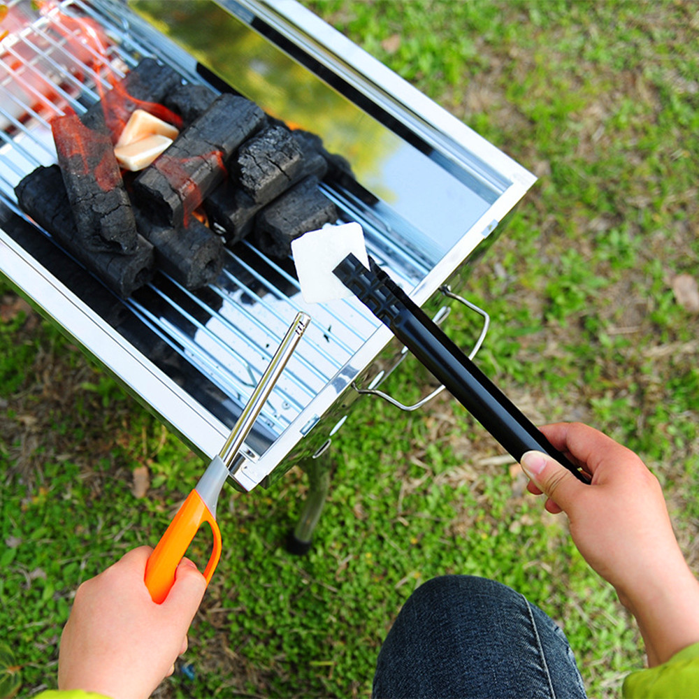 Barbecue Charcoal Tongs Anti-hot Metal Grill Carbon Food Clip with Hanging Loop