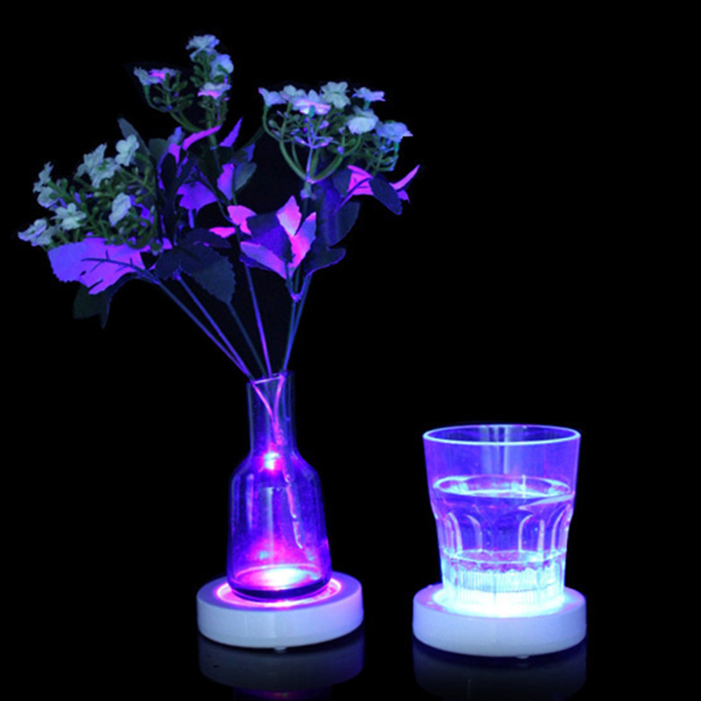 Colorful LED Light Cup Coaster Glass Bottle Drink Coasters Bar Party Club Mats