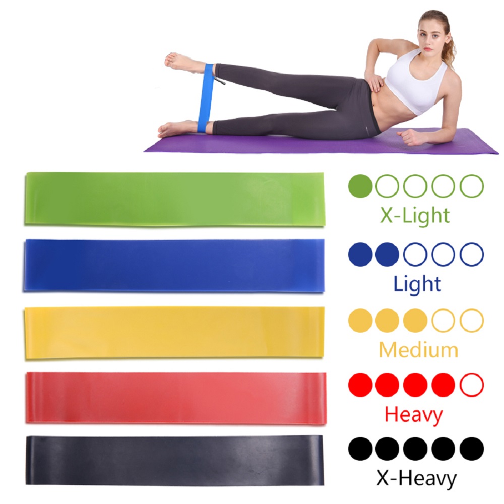 5 Pcs Elastic Resistance Bands Workout Rubber Loop Fitness Gym Strength Training
