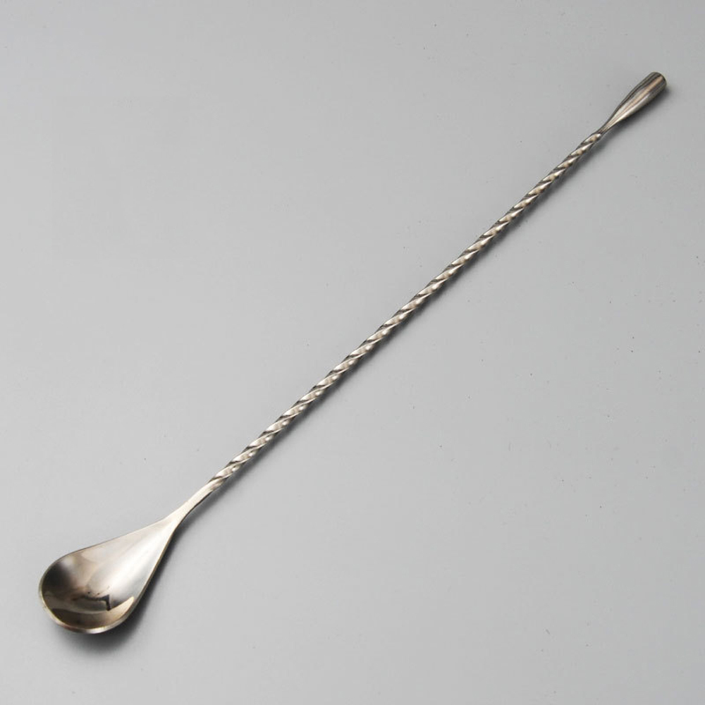 Stainless Steel Stirring Bar Spoons Cocktail Beverage Mixing Long Handle Spoon