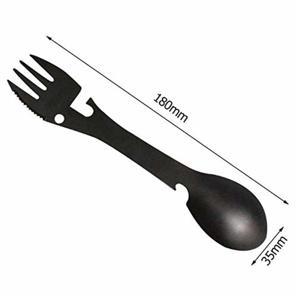 5 in 1 Outdoor Camping Survival Tool Fork Knife Spoon Bottle/Can Opener