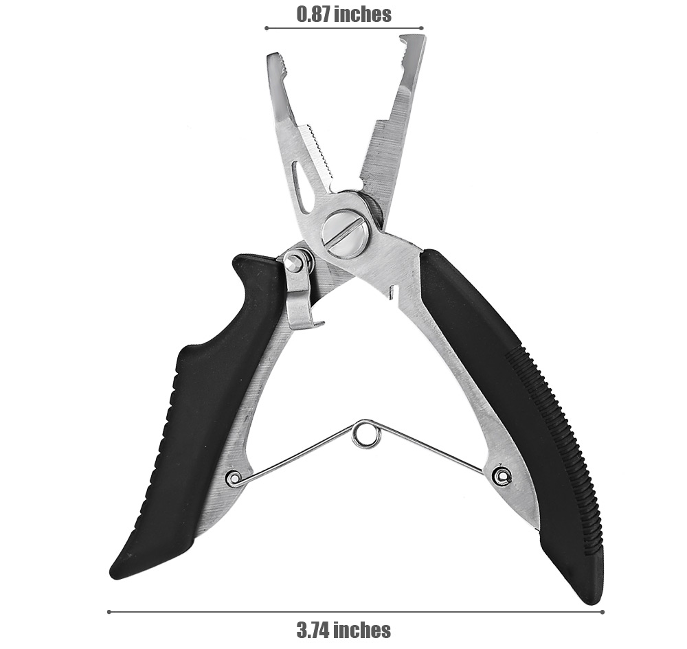 FS - 1005 Fishing Pliers Gripper Stainless Steel Line Cutter Lanyard Hook Removal Safety Lock