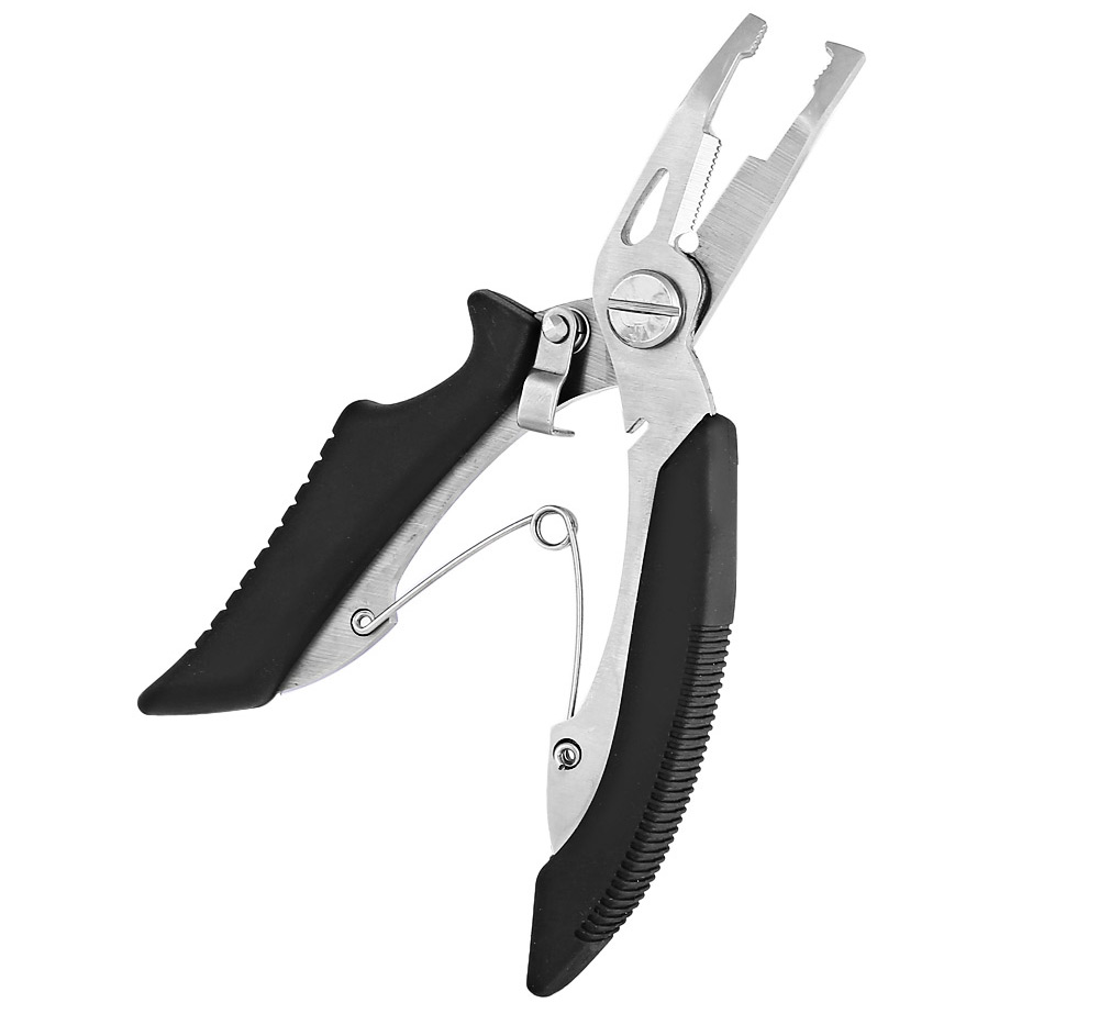 FS - 1005 Fishing Pliers Gripper Stainless Steel Line Cutter Lanyard Hook Removal Safety Lock