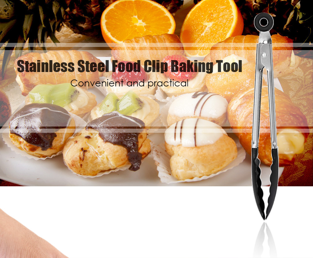 11 inch Stainless Steel Food Clip Bread Folder Barbecue Baking Tool