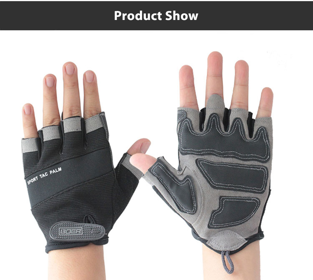 BOER Paired Body Building Fitness Weightlifting Half Finger Gloves for Men