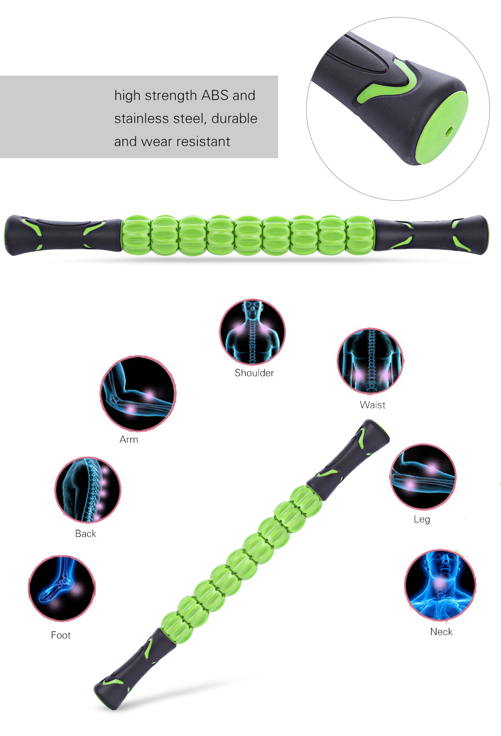 Portable Therapy Fitness Massager Muscle Full Body Roller Pain Relief Stick