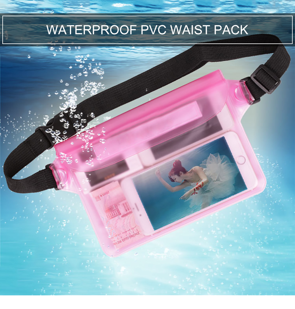 Waterproof PVC Waist Pack Belt Adjustable Bag Pouch for Rafting Swimming