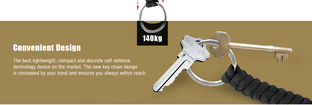 Monkey Fist Parachute Rope Self-defense Keychain Key Ring Safety Survival String 1PC