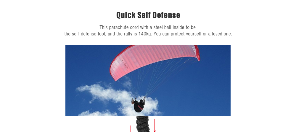 Monkey Fist Parachute Rope Self-defense Keychain Key Ring Safety Survival String 1PC