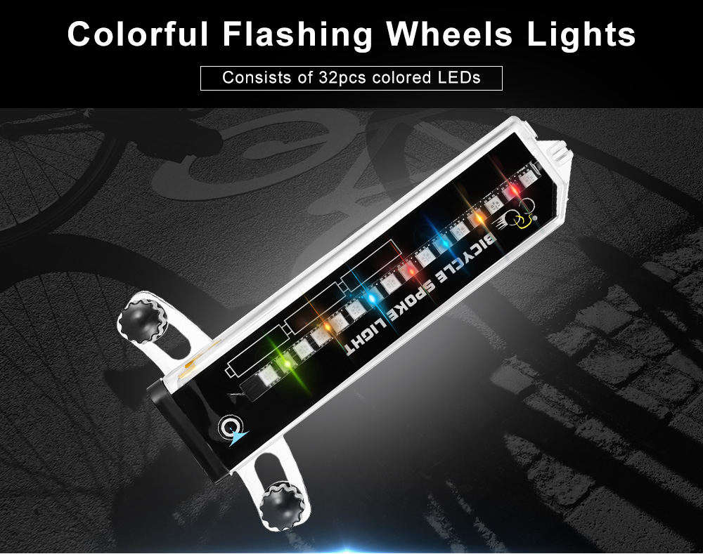 WHEELIGHT N016C Colorful 32 LEDs Bicycle Wheels Flashing Signaling Light