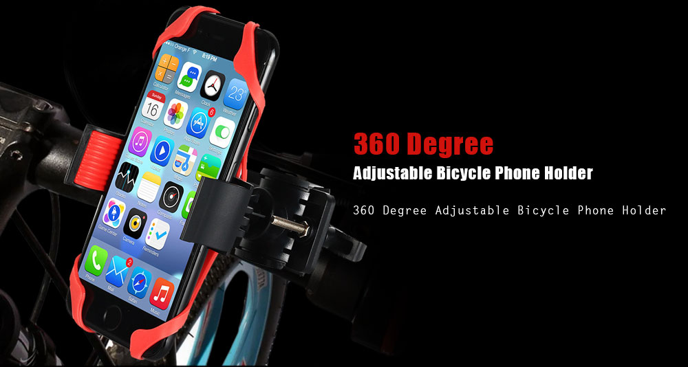 360 Degree Adjustable Bicycle Phone Holder Motorcycle Bike Handlebar Universal Smartphone Mount for Bike GPS Navigation