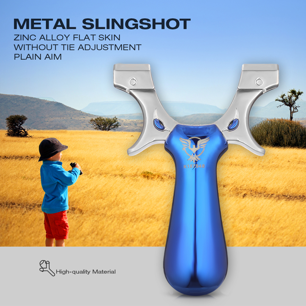 Metal Slingshot Zinc Alloy Flat Skin Without Tie Adjustment Plain Aim