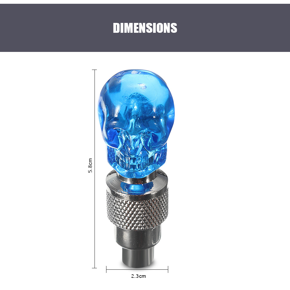 Skull Head Valve Lamp with Air Nozzle for Bicycle Motorcycles