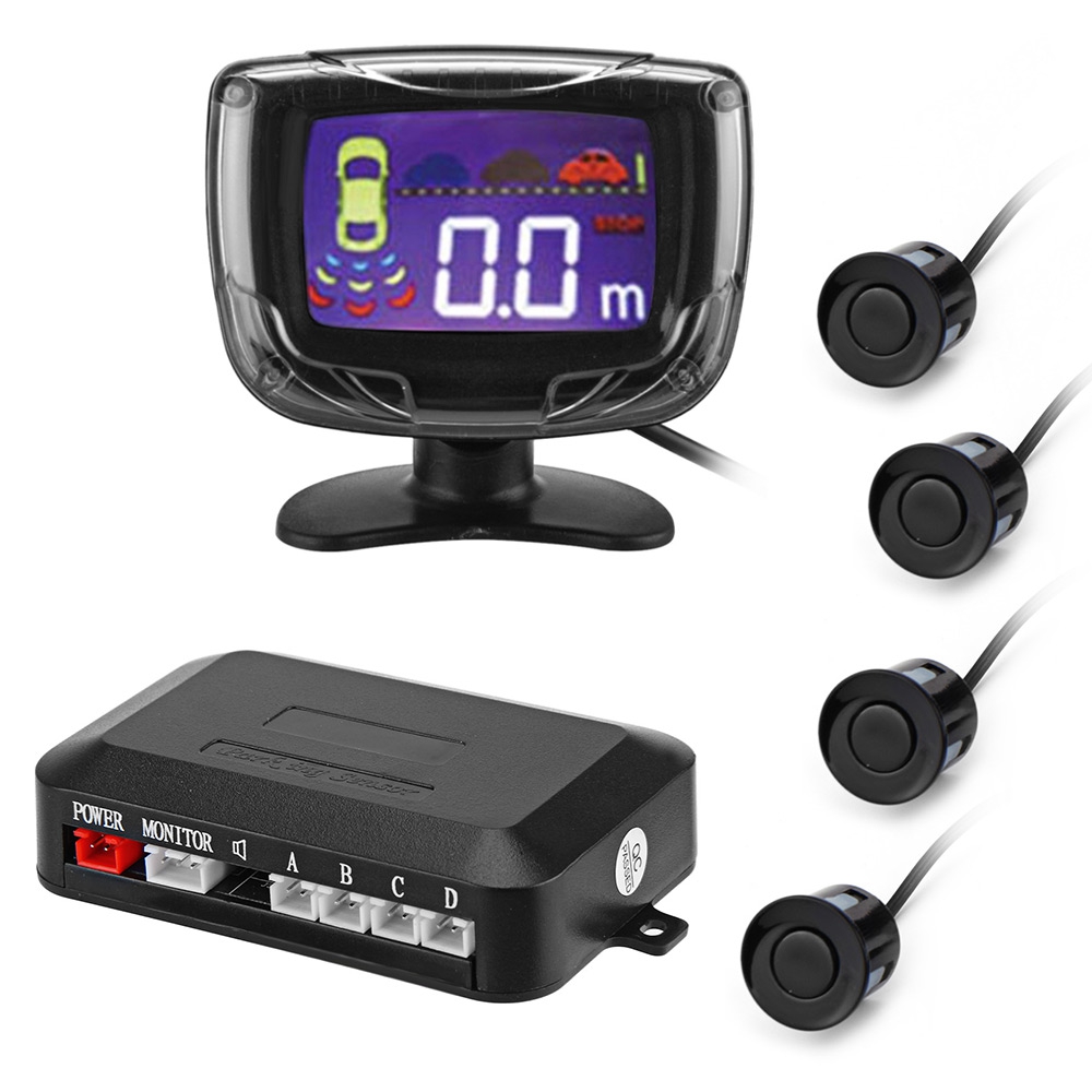 PZ500 Car LCD 4 Parking Sensor Reversing Rear Camera Radar Detector System Kit