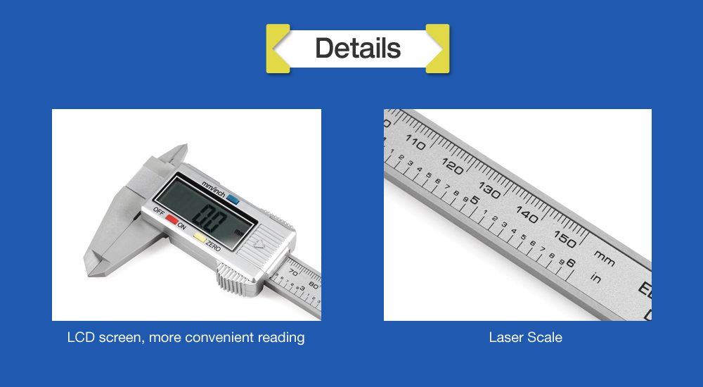 0 - 150MM Electronic Digital Micrometer Plastic Carbon Fibre Calliper