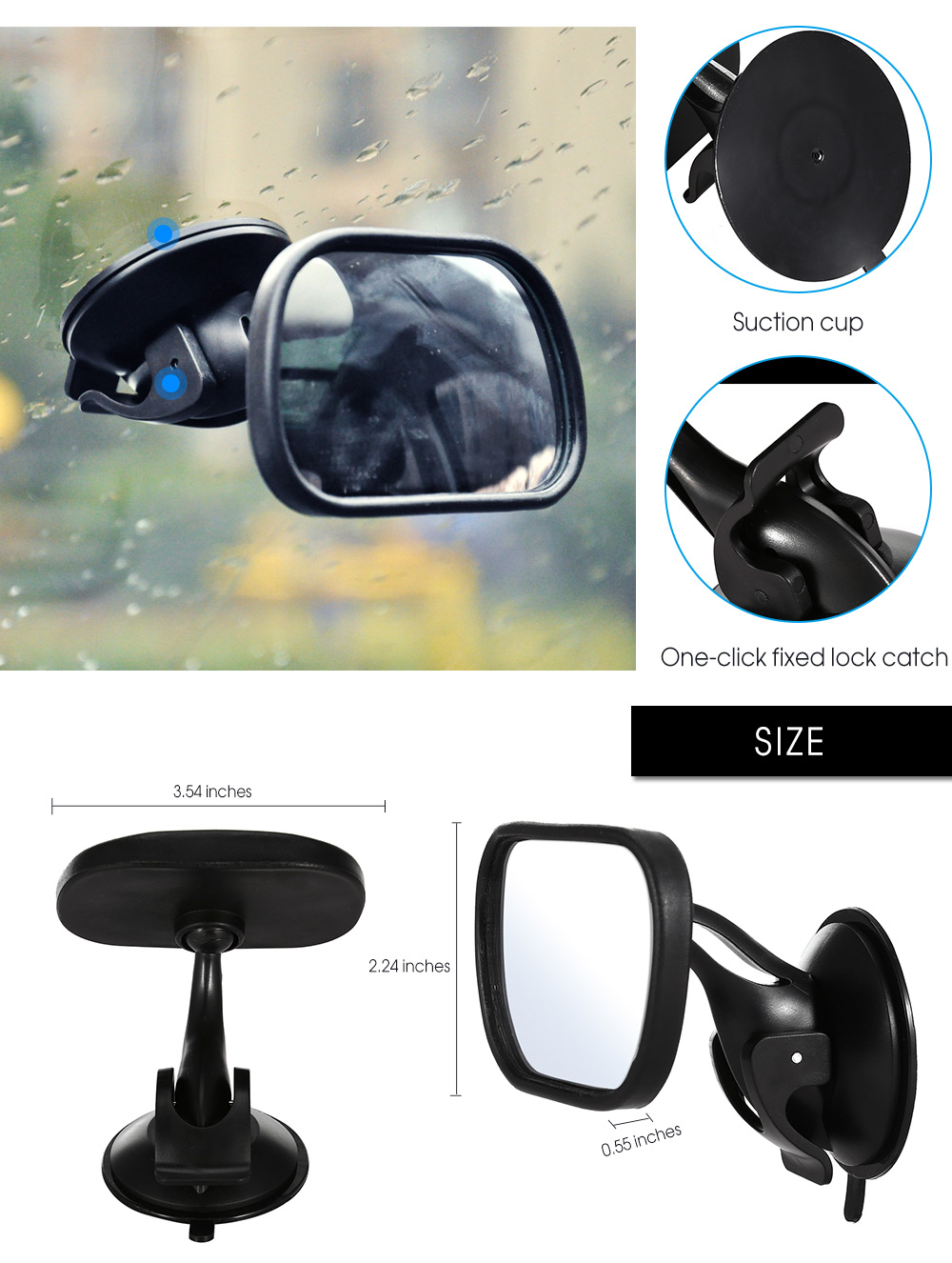 In-car Baby Spherical Observation Mirror