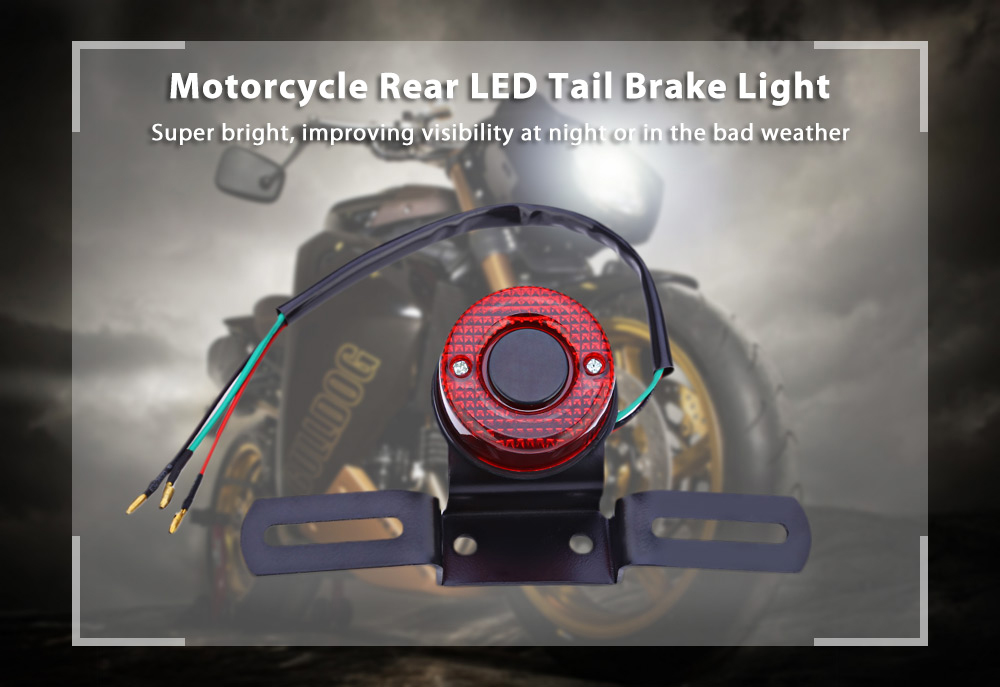 Motorcycle LED Tail Brake Stop Light License Plate Holder