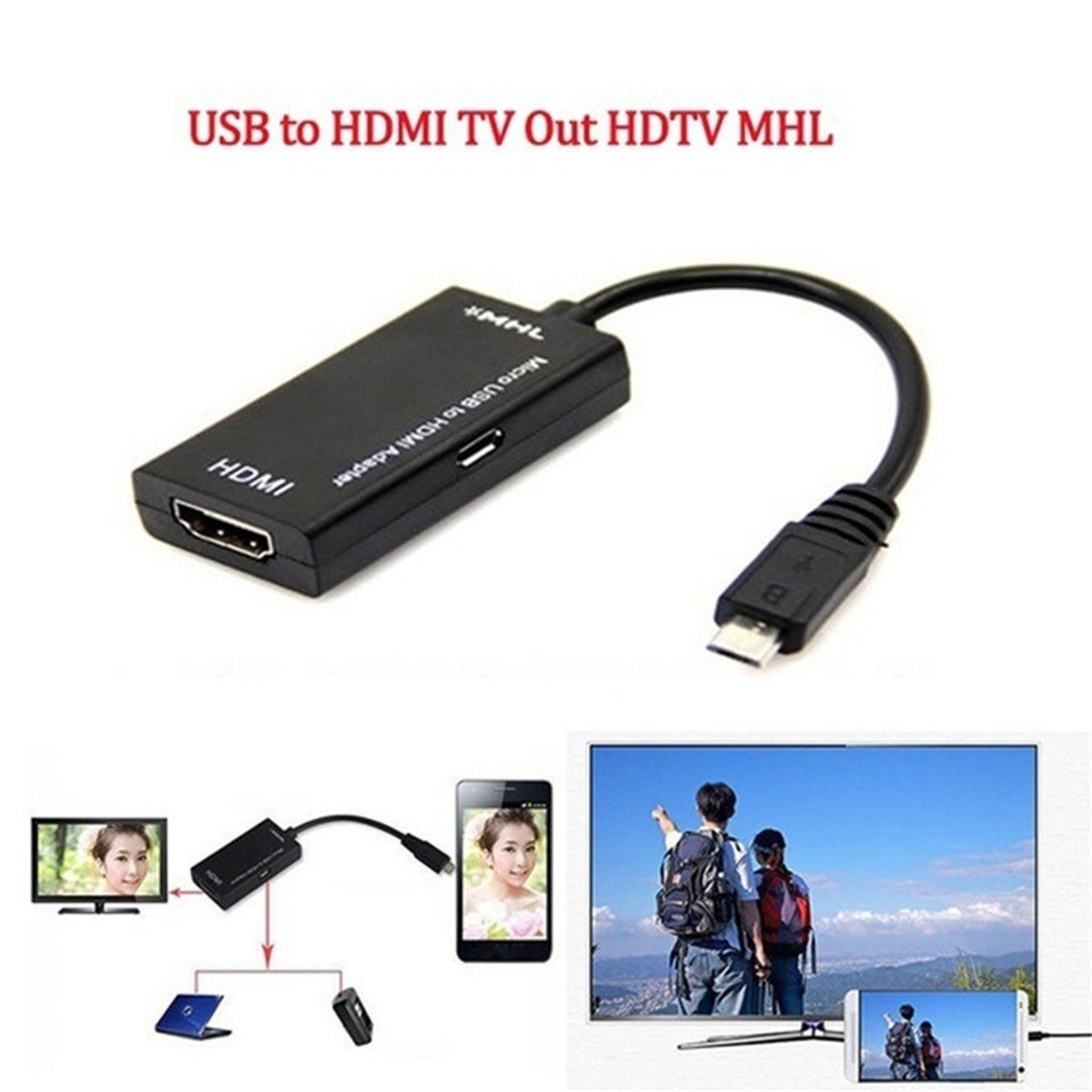 USB Micro to HDMI TV Out HDTV MHL Adapter Cable for Phone or Tablet