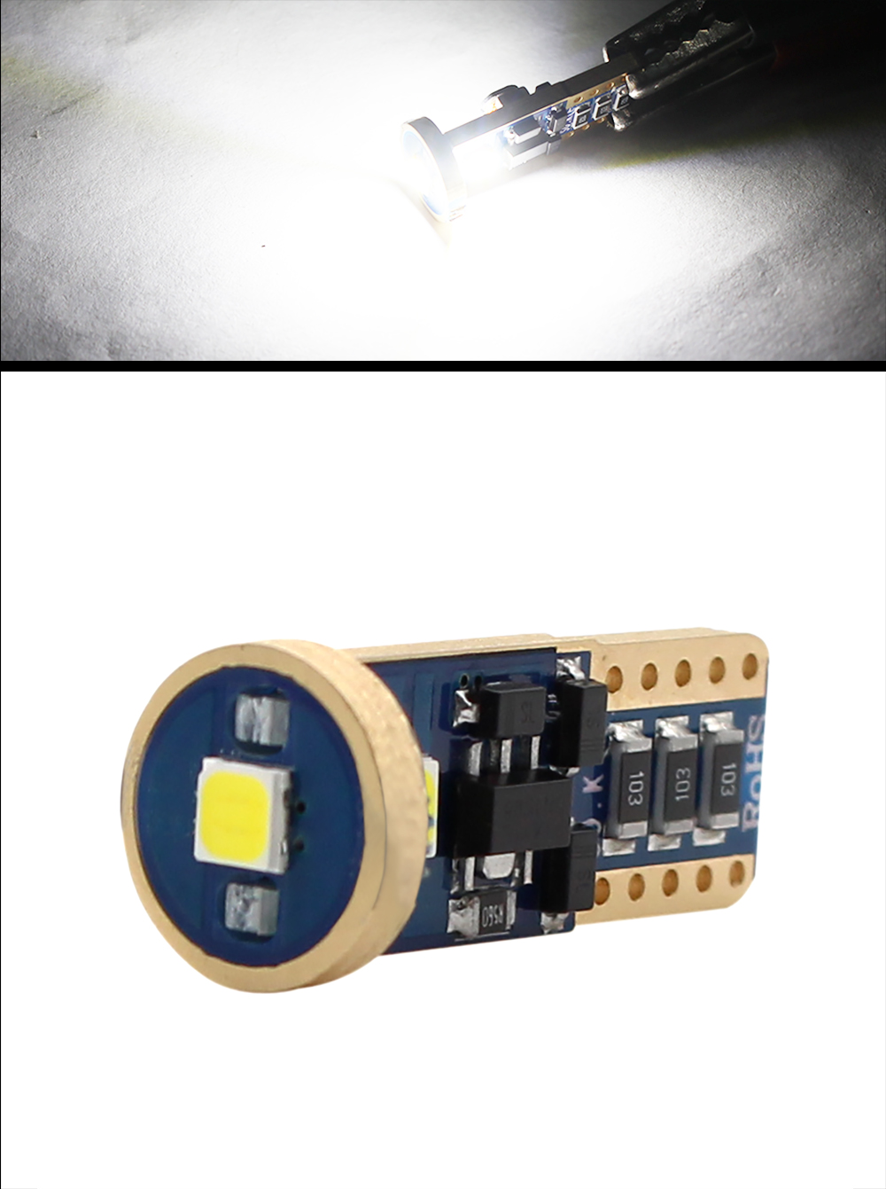 4PCS T10 3030 3SMD Error Free Canbus OSRAM LED White Car Wedge Side Light Bulbs