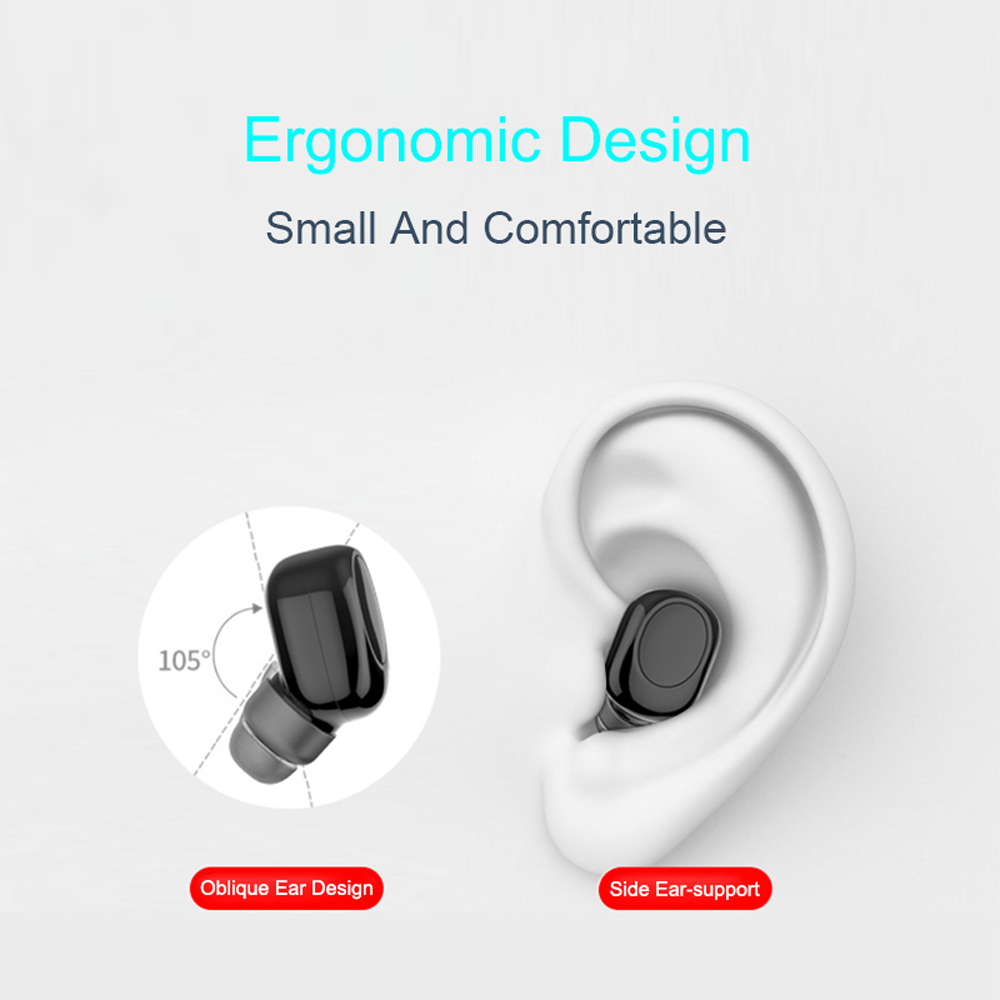 Wireless Bluetooth Earphone Invisible In Ear Earbud Handsfree Car Sports Headset with Charging Dock