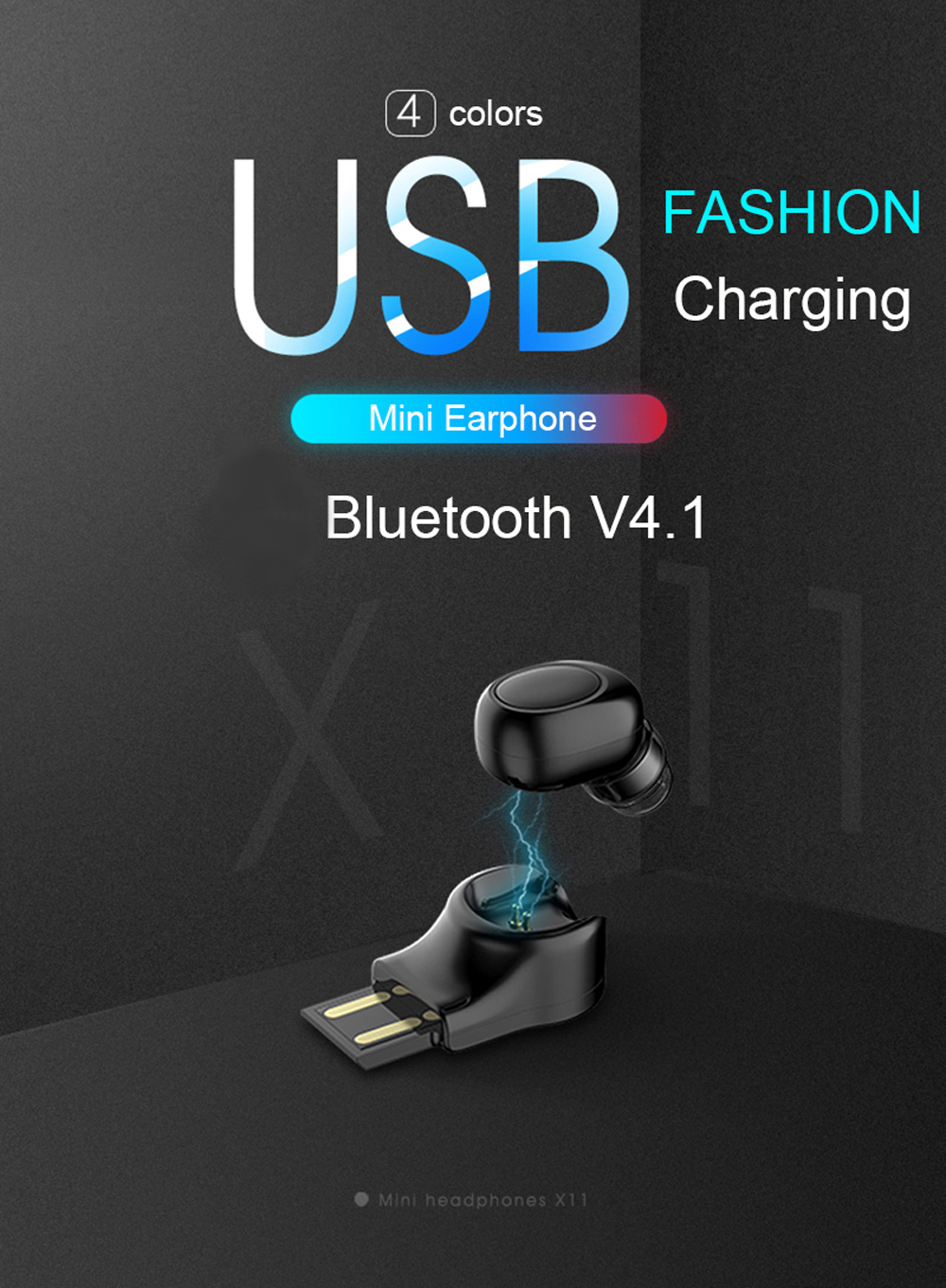 Wireless Bluetooth Earphone Invisible In Ear Earbud Handsfree Car Sports Headset with Charging Dock