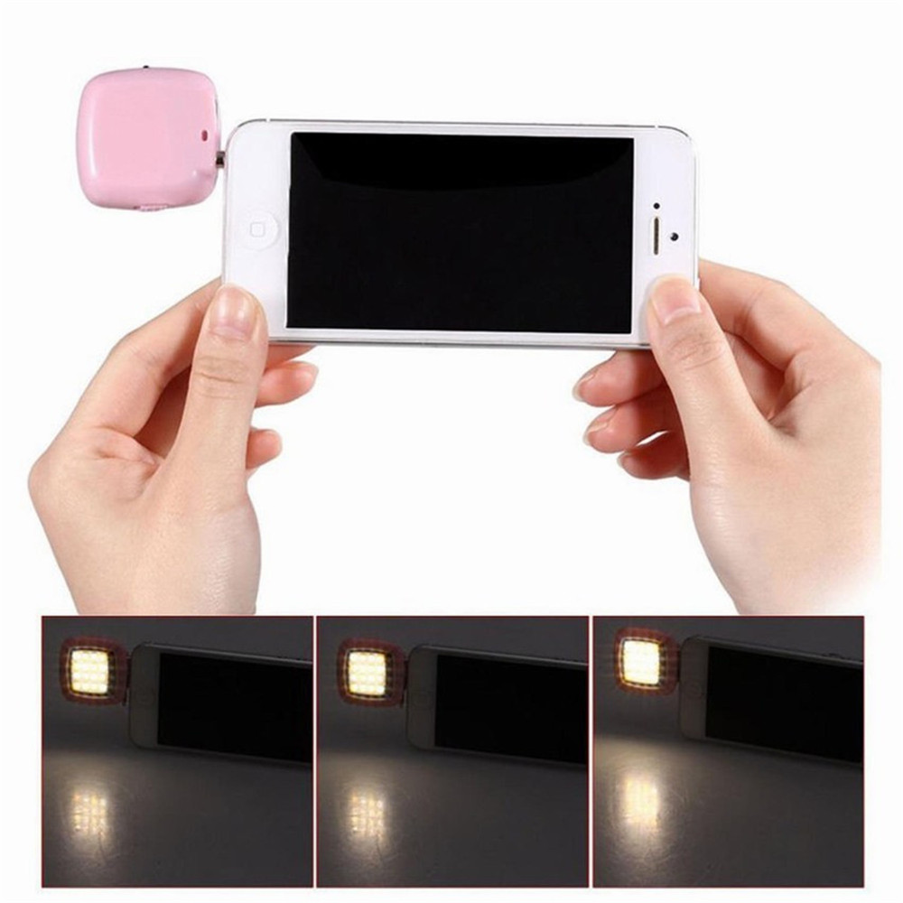 Mini 16 LED Selfie Enhancing Dimmable Cellphone Camera Flash Fill-in Light