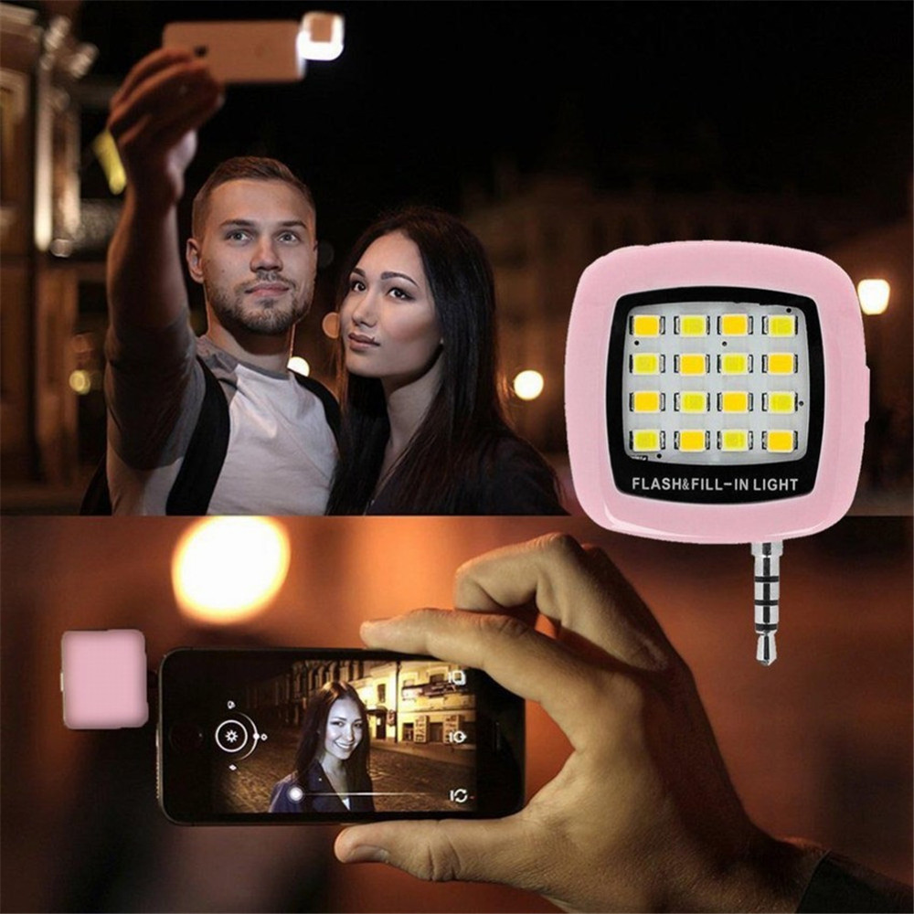 Mini 16 LED Selfie Enhancing Dimmable Cellphone Camera Flash Fill-in Light