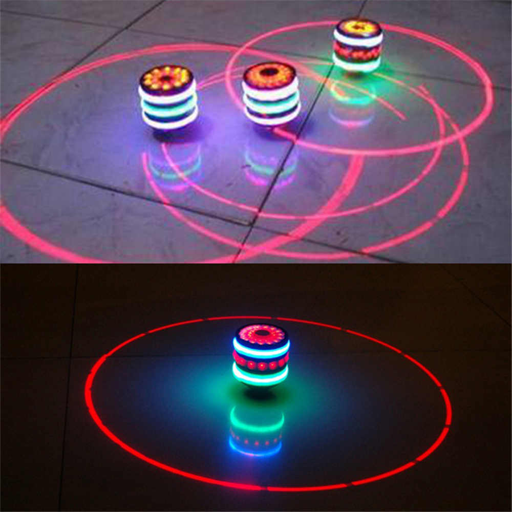 Flash Light Laser LED Magic Gift Gyro Spinner Music Colorful Party Toys Kids